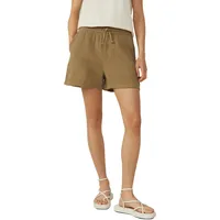 QS - Shorts aus Musselin, Damen, braun, 38