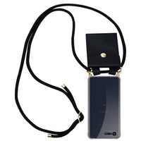 Cadorabo Hülle für Sony Xperia X COMPACT Schutzhülle in Schwarz Handy Kette Silikon Kordel abnehmbares Etui