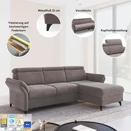 sit&more Ecksofa SIT & MORE "Glendale, L-Form", jungle, B:247cm H:84cm T:193cm, 90% Polyester, 10% Polyamid, Sofas, Ecksofa, inkl. Kopfteilverstellung, wahlweise mit Vorziehsitz und Bettkasten