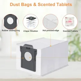 bpbdzz 27 Stück Zubehör für Mova Z60 Ultra Roller Complete Saugroboter, 1 Roller Wischtücher, 2 Hauptbürsten, 4 Filter, 6 Staubbeutel, 6 Seitenbürsten, 6 Flach-duftstein, 1 Reinigungsbürste