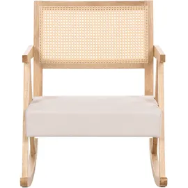 Beliani Schaukelsessel RYA gepolstert 70 x 90 x 80 cm Beige/Braun