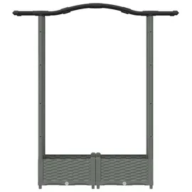 vidaXL Hochbeet mit Rankgitter und Dach 124 x 40 x 125 cm Hellgrau