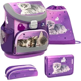 Belmil Mini-Fit Schulranzen-Set 4tlg Little Catly Lila