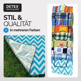 DETEX Picknickdecke XXL 200 x 200 cm Türkis/Weiß