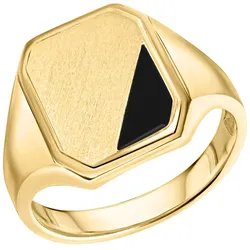 Firetti Fingerring »Schmuck Geschenk Silber 925 Herrenring Silberring Siegelring«, mit Achat Firetti gelbgoldfarben-schwarz + schwarz 20