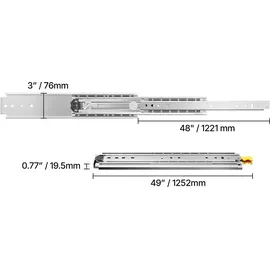 Vevor Schubladenschienen mit Vollauszug 1221 mm 226 kg