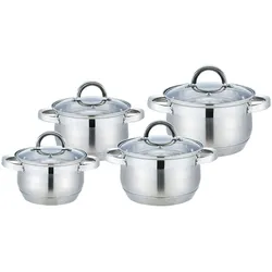 Kochtopf Set 8-tlg, Edelstahl Suppentopf Induktion Schmortopf Bratentopf Topf