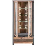 Innostyle Vitrine CARDIFF mit LED Beleuchtung - Vintage Style Mix dark