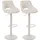Mendler 2er-Set Barhocker HWC-N64, Barstuhl Tresenhocker, Fußablage drehbar, Kunstleder Metall ~ weiß