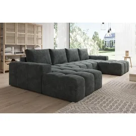 möbelfest Moebelfest Sienna Ecksofa U-Form Couch Dunkel Grau Webstoff - Dunkelgrau