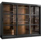 Mirjan24 Schwebetürenschrank Norlio 250 x 203 x 65 cm Schwarz