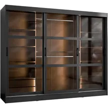 Mirjan24 Schwebetürenschrank Norlio 250 x 203 x 65 cm Schwarz
