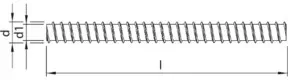 HECO Gewindestange WB-T 20,0 x 2200, ohne Antrieb, Vollgewinde, verzinkt blau, A2K, gleitbeschichtet