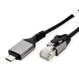 Value USB 3.2 Gen 2 Typ C zu Gigabit Ethernet Konverterkabel, schwarz, 1,5 m