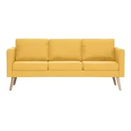 vidaXL 3-Sitzer-Sofa Stoff Gelb