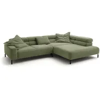 KAWOLA Ecksofa DELIA Grün Cord