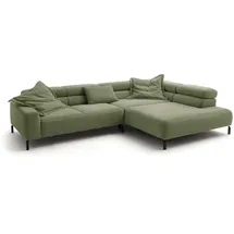 KAWOLA Ecksofa DELIA Grün Cord