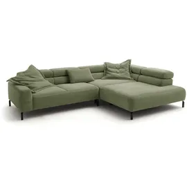 KAWOLA Ecksofa DELIA Grün Cord