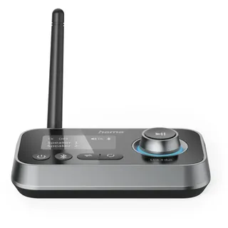 Hama Bluetooth Adapter für TV, Stereoanlage, Beamer (Bluetooth Sender Empfänger verbinden mit Kopfhörer, Lautsprecher, Handy, Tablet, Audi Adapter mit Kabel Aux 3,5 mm Klinke und Optical)