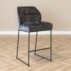 Bronx71 Barhocker Janna Samt anthrazit 82 cm