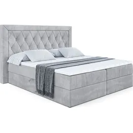 altdecor BOXBETT mit H3-Matratze und Lattenrost - NOEL - 160x200 Hellgrau