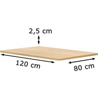 FlexiSpot Tischplatte PR1208-Maple, rechteckig, 120 x 80cm, ahorn