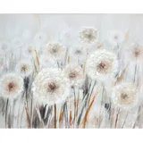 Gilde Leinwandbilder Bild Pusteblumen-Feld, handbemalt H. 100 cm,38176 - Beige