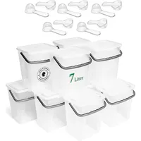 Novaliv 10x Waschmittelbox mit Deckel 7 Liter Transparent und