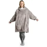 Blumtal Hoodie Decke mit Ärmeln und Kapuze - tragbare Decke mit Ärmel - Grau