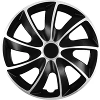 NRM Radkappen Radzierblenden Quad 16" Schwarz und Silber 4tlg, Radabdeckung, Zierblenden, Zierkappen, Radblenden, Felgen - Silber
