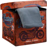 Relaxdays Sitzhocker mit Stauraum Trendmotiv