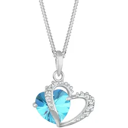 Elli Herz Symbol Kristalle 925 Silber Hellblau Damen 