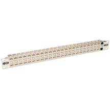 Eaton Power Quality Eaton 48-Port 1U Rack-Mount STP Shielded Cat6a Feedthrough Patch Panel RJ45 Ethernet TAA, Server Zubehör, Weiss, Silber