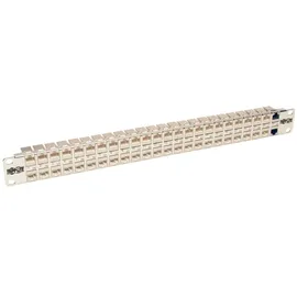 Eaton Power Quality Eaton 48-Port 1U Rack-Mount STP Shielded Cat6a Feedthrough Patch Panel RJ45 Ethernet TAA, Server Zubehör, Weiss, Silber