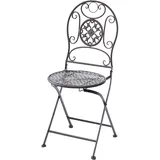 Kobolo Gartenstuhl Vintage Stuhl aus Metall - klappbar - braun - 91cm