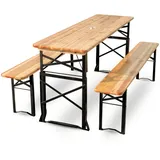 deluke Bierzeltgarnitur, Braun, Holz, Gartenmöbel, Gartenmöbel-Sets