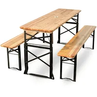 deluke Bierzeltgarnitur, Braun, Holz, Gartenmöbel, Gartenmöbel-Sets