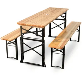 deluke Bierzeltgarnitur, Braun, Holz, Gartenmöbel, Gartenmöbel-Sets