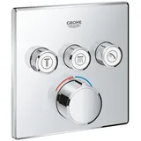 Grohe Smartcontrol Unterputzmischer mit 3 Absperrventilen (Fertigmontageset, langlebige Oberfläche, auswechselbare Symbole), eckig, chrom, 29149000