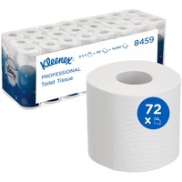 Kleenex Toilettenpapier 8459 – 3-lagiges Klopapier – 8 Packungen mit je 9 Rollen x 195 Blatt, weiß (insges. 72 Rollen/14.040 Blatt) - WC-Papier