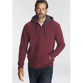 MAN'S WORLD Kapuzensweatjacke mit kontrastfarbigem Innenfutter, rot