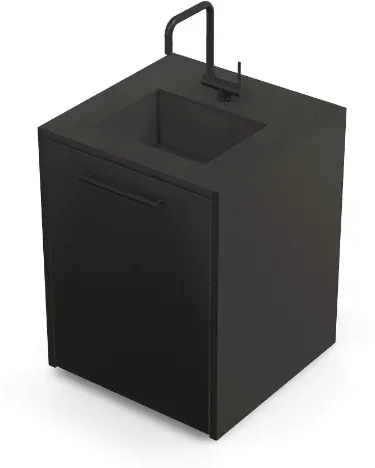 Brabura CT 60 Waschbeckenmodul - Schwarz / Anthrazit / Matt schwarzer Griff