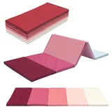 Klappbare Turnmatte, ca. 185 x 76 x 3,2 cm, tragbar, faltbar, Weichbodenmatte, Gymnastikmatte, Fitnessmatte, Yogamatte, Spielmatte für Kinderzimmer und zuhause (pink)