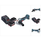 Bosch Professional Winkelschleifer 18 V 125 mm Brushless + 2x Akku 5,0 Ah + (125 mm)