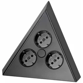 naber gmbh Mehrfachsteckdose Mira Dreieck Schwarz 3 St.