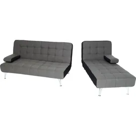 Mendler Schlafsofa HWC-K22, Couch Ecksofa Sofa, Liegefläche links/rechts Schlaffunktion 236cm Stoff/Textil dunkelgrau, schwarz - Grau