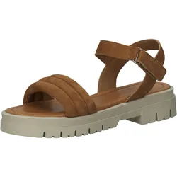 SANSIBAR Damen Sandalette Riemchen-Sandalen Echtleder aus Italien 1096423 Braun - 39