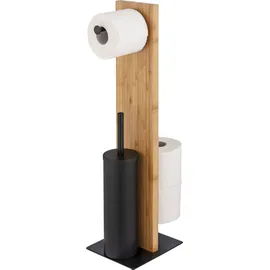 Wenko WC-Garnitur Lesina Bambus/Schwarz 1 St.
