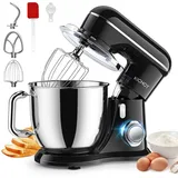 KICHOT Küchenmaschine Knetmaschine, 10-Gang Küchenmaschine, 4,5L Kuchenmixer, Rührmaschine mit Schneebesen, Knethaken, FlachrüHrer, Spritzschutz, Geeignet zum Backen, Kuchen, Kekse, Kneten