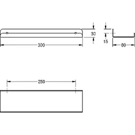 kwc aquarotter gmbh KWC Ablage, HEAVY DUTY, Edelstahl, 300x30x80 mm, Aufputz,